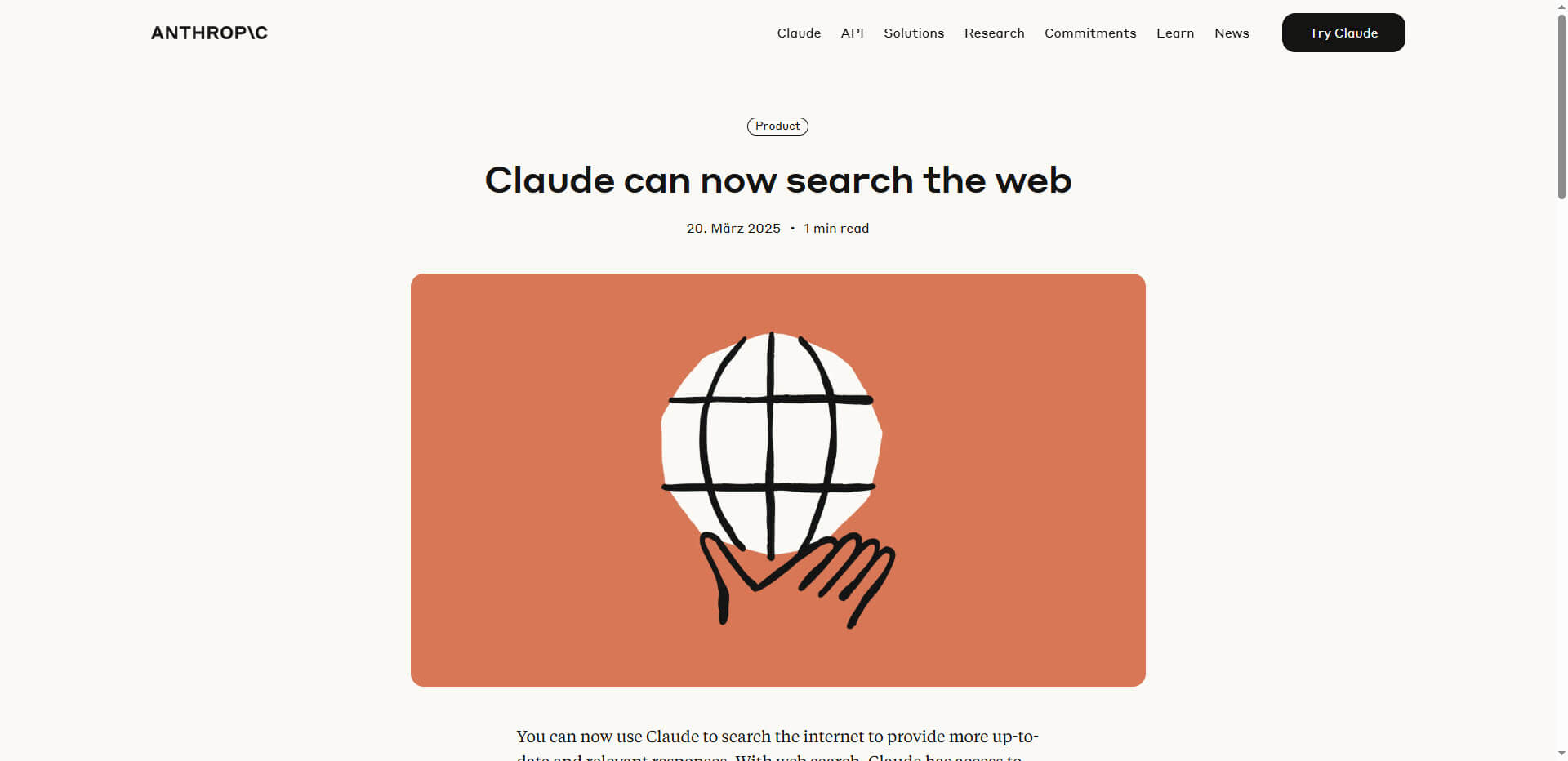Anthropic Claude Web Search